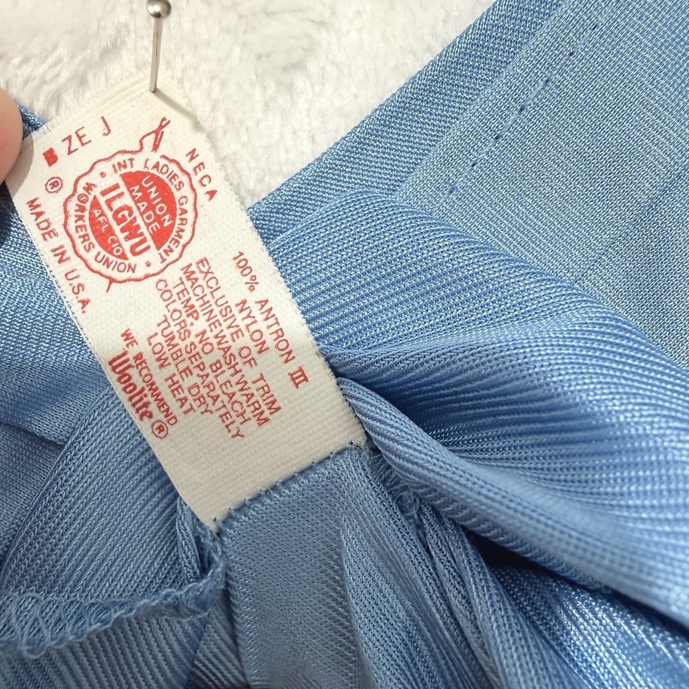Vintage Lily of France Blue Lace Peignoir Set Robe & Nightgown Lingerie Small - Picture 7 of 9